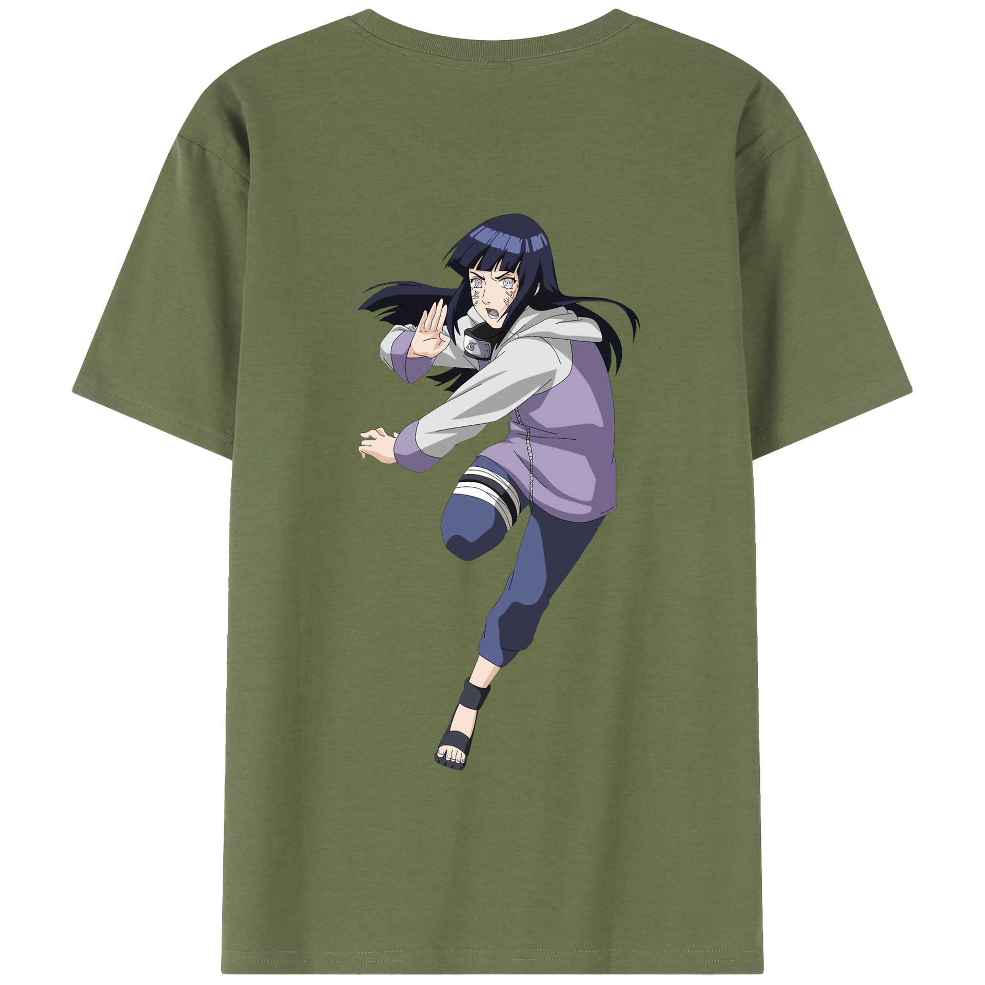 （画像用） NARUTO -ナルト- 日向ヒナタ Hyūga Hinata 綿100％半袖Tシャツ（背面プリント）